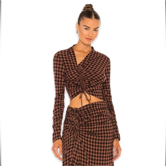 A.L.C. Tops - A.L.C. Oryn Top in Black & Brandy Brown size 8 top only Revolve
